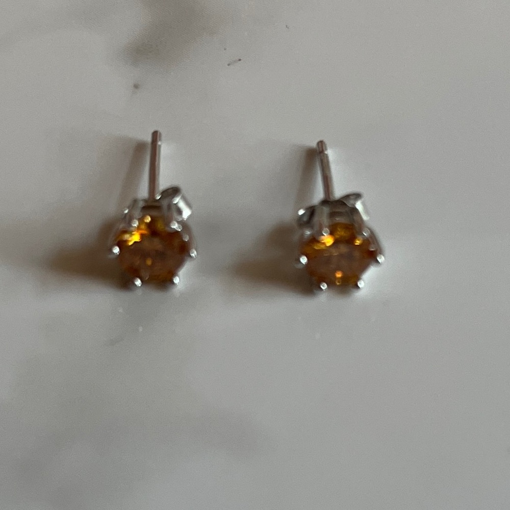 Moissanite Champagne 1.0 ctw Stud Earrings